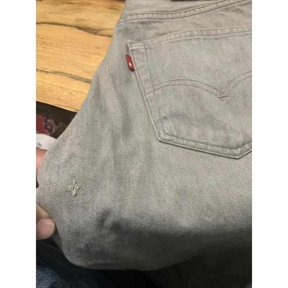 Vintage Men's Gray Levi's 501XX Button‎ Fly Straight Denim Jeans Tag 32x36 Rare